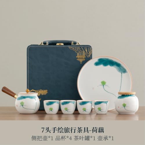 Tetera de cerámica original pintada a mano, el juego de té de 7 piezas ideal para regalar 3