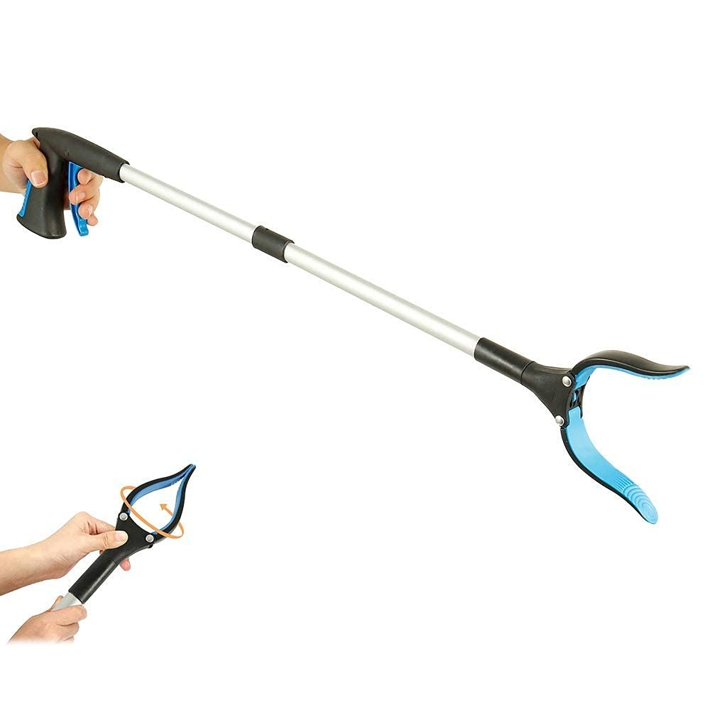 Greifer-Greifwerkzeug, 81,3 cm faltbarer Abfallsammler, leichte Greifhilfe aus Aluminium mit drehbarem Gummigreifer, langer Armverlängerung for ältere Menschen