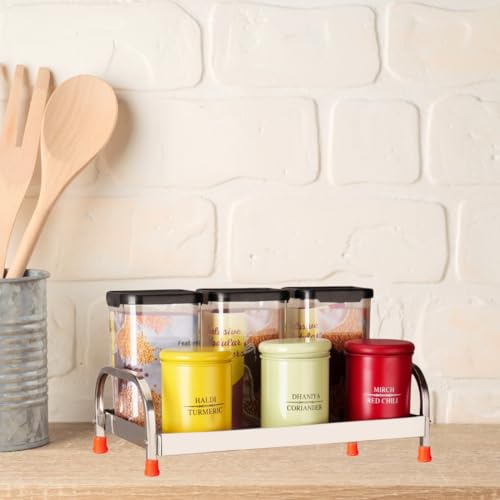 Image of STAINLESS STEEL 1-Tier Countertop Multipurpose Organizer|Tiered Shelf Storage Rack, Counter Top Organiser Storage Shelf For Home Kitchen And Bathroom
