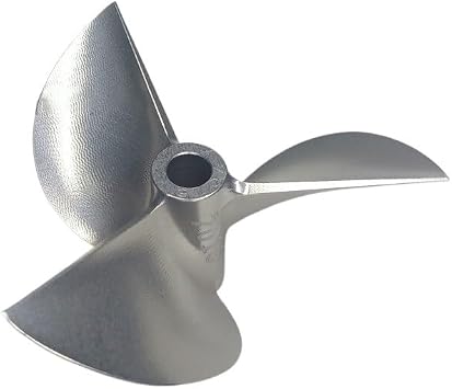 RC Boat Propeller, 70mm 3-Blade CNC Racing Prop with 1.6 Pitch, 7075 Aluminum, 6.35mm Shaft Hole, Left Hand Counterclockwise Rotation, 1 Piece