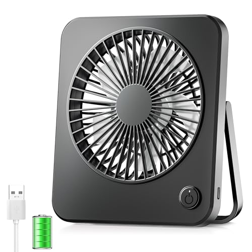OUILA Mini ventilador usb portatil 3 en 1, con 2600mAh bateria recargable, silencioso potente 3 velocidades, pequeño para camping, escritorio, biblioteca, hogar, escuela y oficina