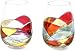 ANTONI BARCELONA Stemless Wine Glasses RED 21Oz - SET 2 - White or Red Wine, Unique Gifts Weddings Birthday Anniversary, Hand Painted & Mouth Blown Stunning Glassware Collection Popular Colorful (2)