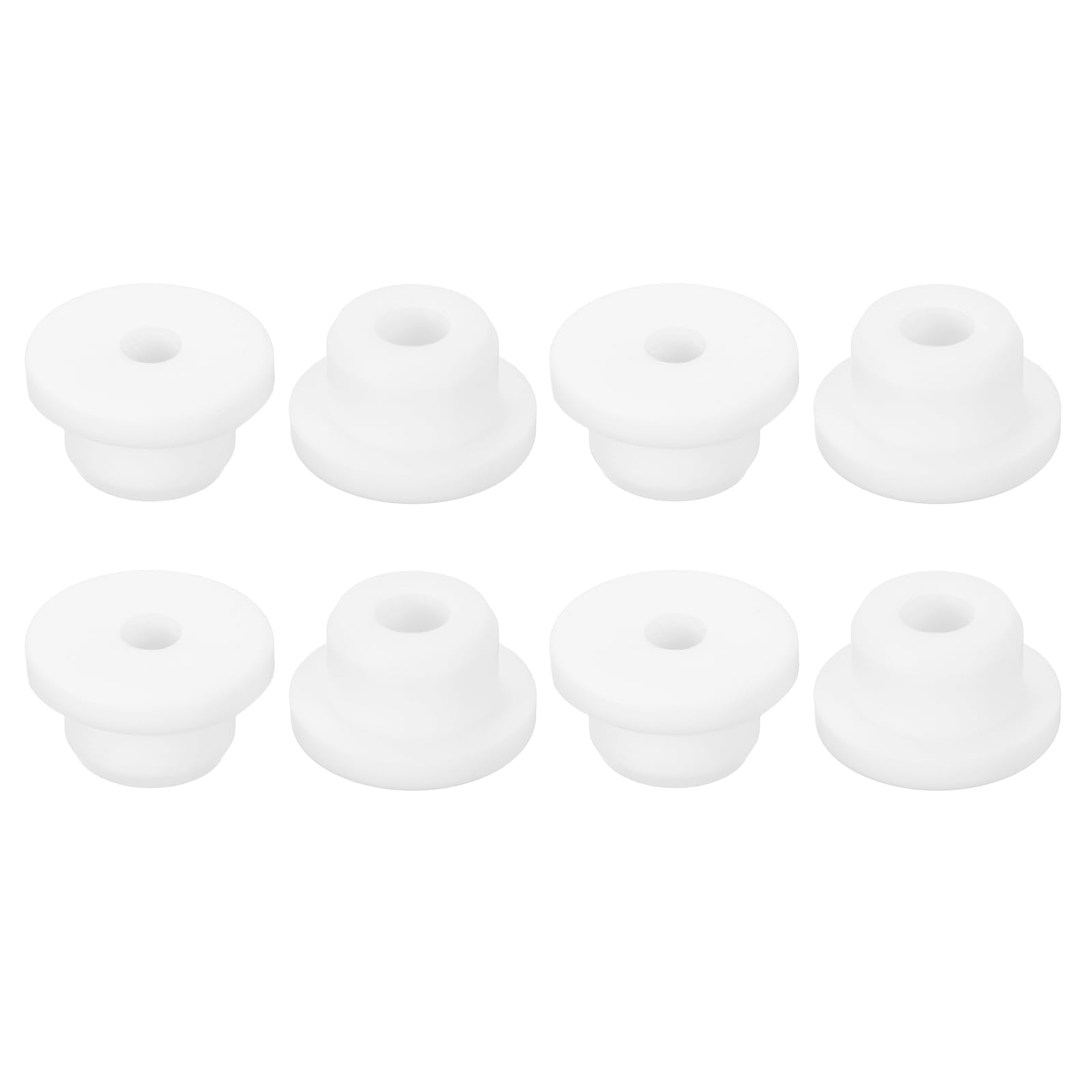 sourcing map 16Pcs Rubber Grommets 11/16"(17mm) Drill Hole, 5/16"(8mm) ID Hole Top Hat Grommet White Silicone Rubber Hole Plug Gasket for Wiring, Automotive
