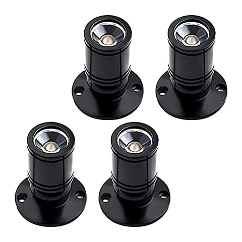 Small LED Spotlights 4 Pieces 1W Mini Led Spot, 360 ° Swiveling, 230V Aluminum Downlights Ceiling Spots for Closets, Corridors, Galleries, Shops, Wine Cabinet Cover