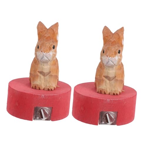 ERINGOGO 2個木製キッズ手動筆削り器 小さなウサギ型 シャープナー 軽量コンパクト 手持ち式 学生用 文房具 用筆削り