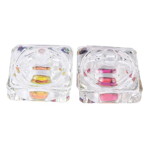 IMIKEYA 2pcs Cups Cristal para Manicura con Tapa
