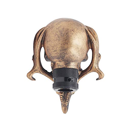 Sakali Specail Skull With Beard Car Gear Stick Shift Shifter Knob Universal Fit For Most Manual Transmission Or Automatic Transmission Without Lock Button(Copper) #TOP1