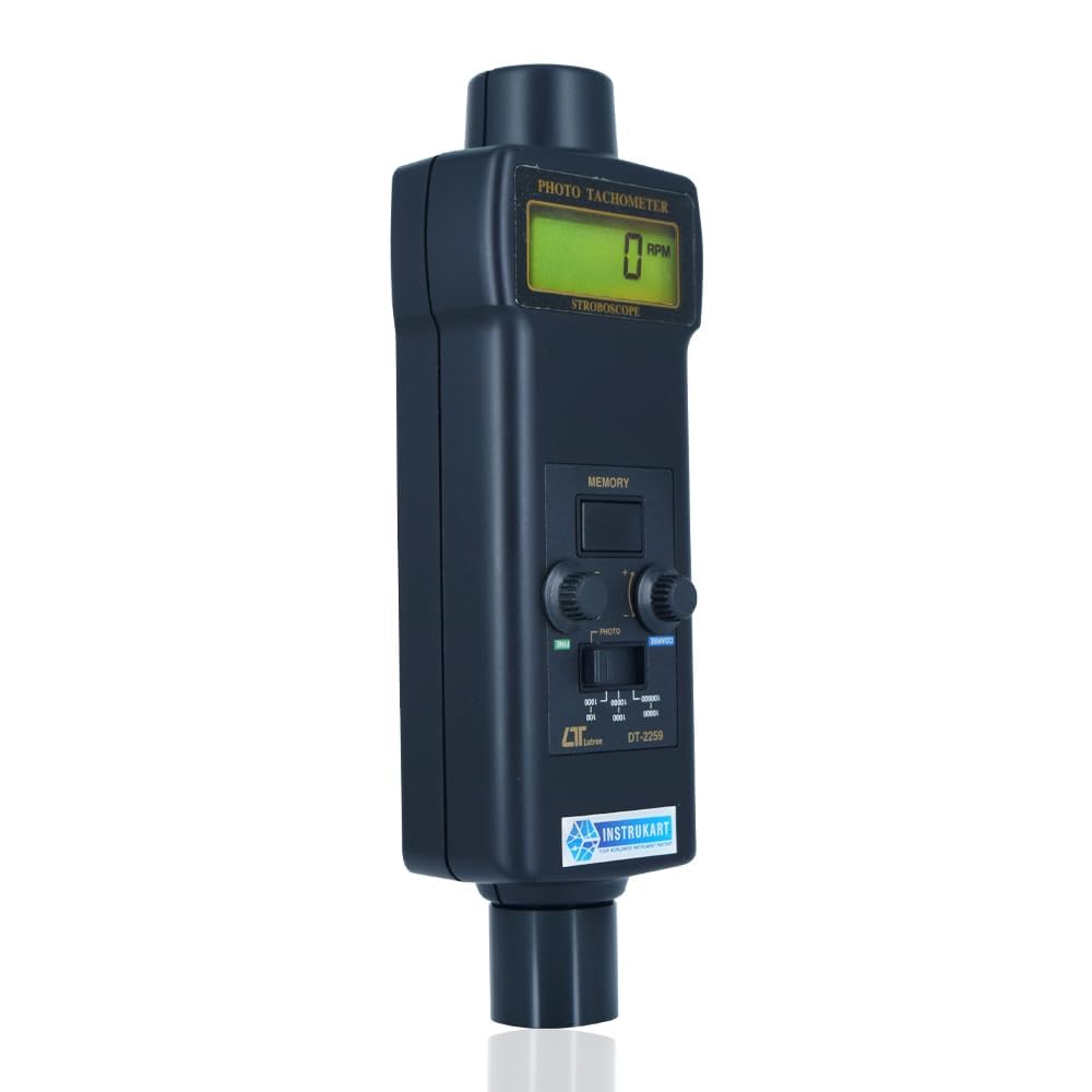 DT-2259 FOTOTACÓMETRO DIGITAL CON ESTROBOSCOPIO Fototacómetro digital combinado y estroboscopio con alta precisión: ±(0,1% + 2 dígitos) LCD de 0,4 pulgadas