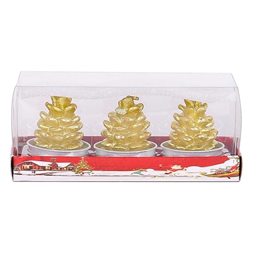 LOSVIP Yan Kee Candles Advent 2024 | 3 velas de deseos | Velas perfumadas calendario de Adviento velas de té hechas a mano delicado Papá Noel árbol de Navidad muñeco de nieve piñas casa velas (F