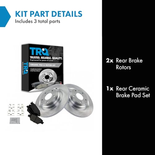 Image of TRQ Rear Ceramic Brake Pad and Rotor Set