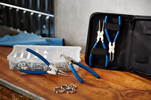 BGS 450 | Sprengringzangen-Satz | 4-tlg. | 150 mm | Seegering-Zangen | gebogen | gerade | rutschhemmend | inkl. Tasche