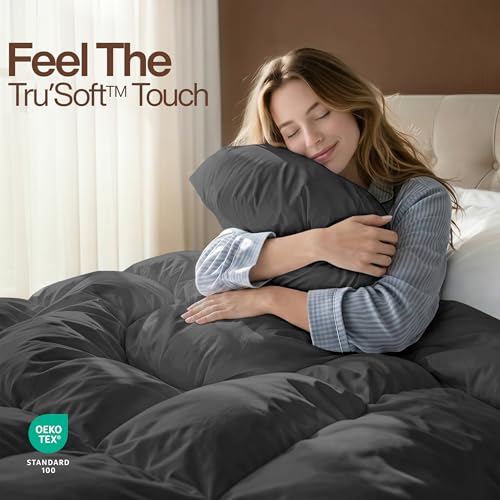 Utopia Bedding Queen Comforter, Duvet Insert, Grey, 88 x 88 Inches β image 4