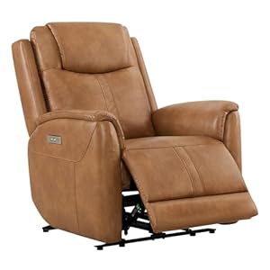 CHITA Power Recliner Chairs for Adults, Electric Leather Super Zero Gravity Recliner with USB & Type-C Charging Ports for Living Room, Bedroom & Home Theater Relaxation, Faux Leather in Camel