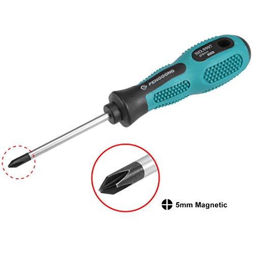 Image of uxcell #1 Phillips Screwdriver 3 Inch Round Shaft Non Slip Comfortable Handle