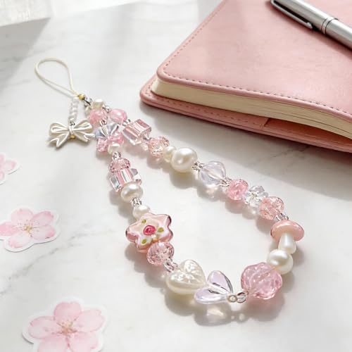 Image of Beaded Camera Wrist Strap Cute Digital Camera Charm Lanyard, Phone Wristlet Charms, Phone Chain for Camera