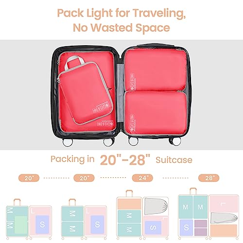 Cambond Compression Packing Cubes for Women Travelers - Luggage Organizers for Carry-On Suitcases