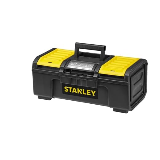 Stanley Werkzeugbox / Werkzeugkasten (16", 20x19,5x41cm, Werkzeugkoffer mit Metallschließen, stabiler Organizer aus Kunststoff für diverse Werkzeuge, Koffer mit entnehmbarer Trage) STST1-75518 2 Stanley Werkzeugbox Basic 16" mit Schnellverschluß und Organizer, 1-79-216