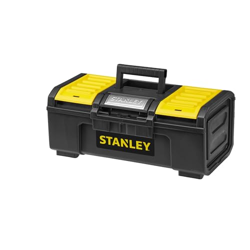 STANLEY 16 Zoll One-Touch Werkzeugkasten, Schwerlast-Aufbewahrung mit Herausnehmbarem Einsatz, Sicherungsöse für Vorhängeschloss, Organizer-Fächer,...