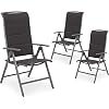 BRUBAKER Set van 3 Tuinstoelen Milano – Hoge Rugleuning Opvouwbaar – 8-voudig verstelbare Rugleuning – Vouwstoel…