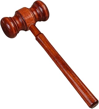 Kisangel Wood Judge Hammer Mini Judge Gavel Auction Court Hammer Cosplay Hammer Model for Costume Accessories Props
