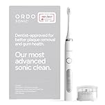 Ordo Sonic+ Electric Toothbrush for Adults, Advanced Tech, 4 Brushing Modes, Fast Rechargeable, Sonic Toothbrushes Over 4 Weeks Battery Life, Silicone Polishing Element, USB Charger, White Silver