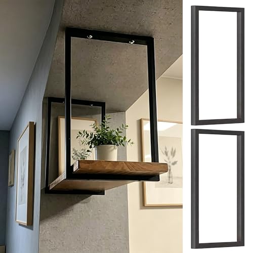 GONCBKVN Robuste Regalhalterung (Keine Planke), 30 cm x 50 cm großes Deckenregal, Hängende Regalhalterung aus Metall mit Installationsschraubensatz, für die Küche (Color : Black, Size : 2 Pack)