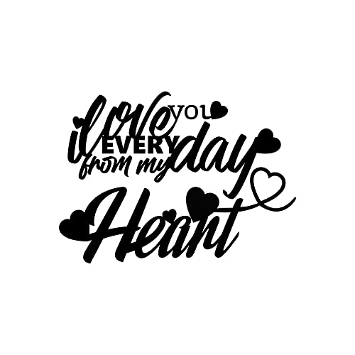 Image of eCraftIndia I Love You Everyday From My Heart Wooden Wall Decor for Living Room Bedroom | Home Wall Decor Items | Wall Art for Home Decor | Valentine Gift for Girlfriend Boyfriend Husband Wife Her Him