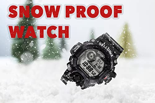SELLORIA-Silicone-Digital-Watch-Shockproof-Multi-Functional-Automatic-Black-Color-Strap-Waterproof-Digital-Sports-Watch-for-Mens-Kids-Watch-for-Boys-Men-Pack-of-1-Water-Resistance