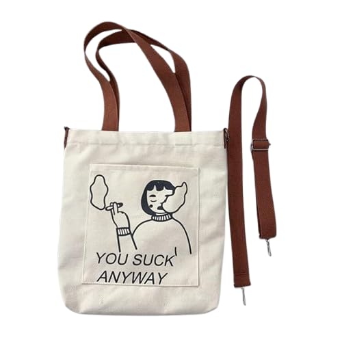Image of Cotton Tote Bags for Women, College Bag for girls With Inner & Outer Pockets, Utility Tote bags for Shopping, Travel & Daily use