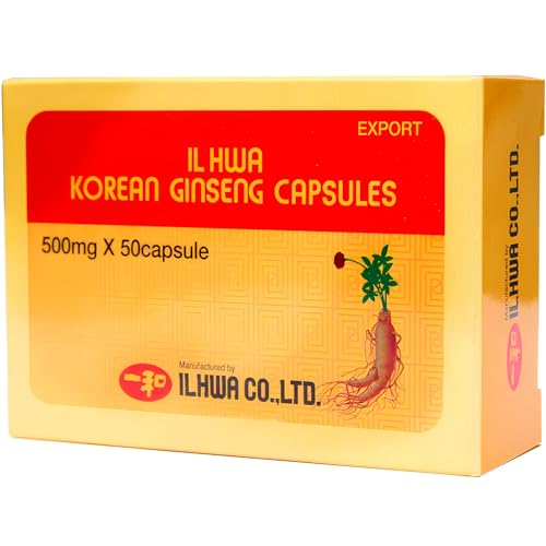 Ginseng Rouge de Corée, 500 mg, 50 Gélules | Panax Ginseng 100% S...