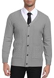 PCEAIIH Men's Cardigan Sweater Knit Jumper Buttons V Neck Shawl Collar with Pockets Classic Long Sleeve Soft Lightweight