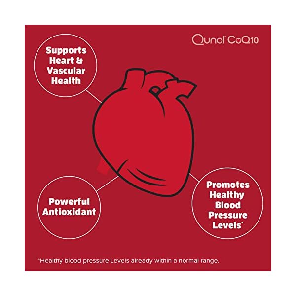 Qunol-Ultra-CoQ10-100mg-3x-Better-Absorption-Patented-Water-and-Fat-Soluble-Natural-Supplement-Form-of-Coenzyme-Q10-Antioxidant-for-Heart-Health-120-Count-Softgels Qunol CoQ10 100mg Softgels, Ultra CoQ10 100mg, 3x Better Absorption, Antioxidant for Heart Health & Energy Production, Coenzyme Q10 Vitamins and Supplements, 4 Month Supply, 120 Count