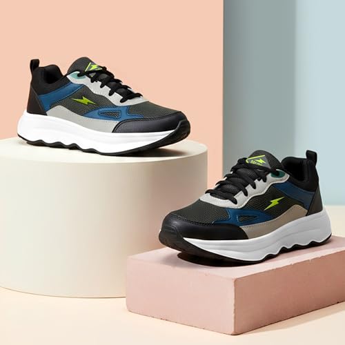 Image of BRUTON Men's Casual Sneakers Shoes | Lightweight & Trendy Lace-Up Fashion Sneakers | Black