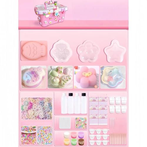 Mudfuio �X�N�C�[�Y DIY �L�b�g ���� ���� �^ �t�� �ӂ�ӂ� �p�E�_�[ �X�g���X ���� ���� �������� �q�� ��l �M�t�g �m�� ���G �V�� �I���W�i�� �쐬 �\�t�g �ޗ� �Z�b�g �A�[�g �N���t�g �V���R�[�� �s�� �y �ޗ� �p�b�N (�y