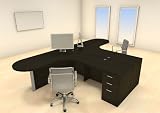 Two Persons Modern Executive Office Workstation Desk Set, CH-AMB-S33 (Black Cherry)