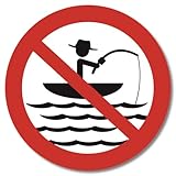 Fischfang verboten, Warnschild, Aufkleber, wetterfest, UV-laminiert, Verschiedene Größen