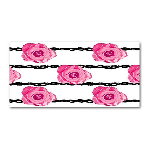 Impression sur toile haut de gamme de roses roses en format 100x50
