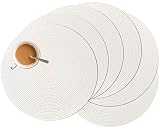 Zupro Round Placemats Set of 6, 15inch Braided Table Mats for Dining Tables Non-Slip Washable,for Fo