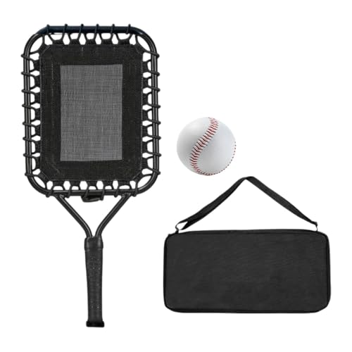 Menolana Baseball Practice Racquet with Storage Bag Men Women Metal Exercise Equipment Lightweight Coaches Helper Baseball Essentials, Black Handle