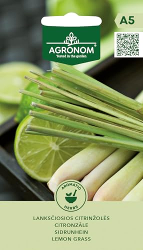 AGRONOM | Hierba de limón semillas | Semillas de flores | Semillas de plantas | Semillas de jardín | Planta perenne aromática y especiera | Las hojas y tallos se utilizan en la cocina |1 paquete