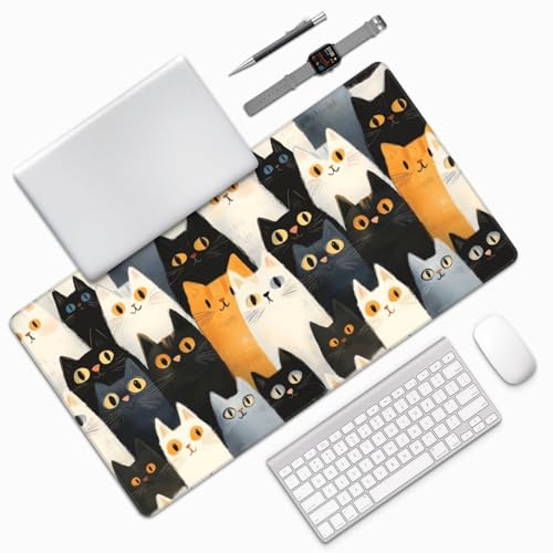 Grand tapis de souris de jeu pour le travail de bureau imprimé chat - 5