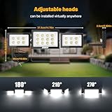 Lightasea 100W Security Lights Outdoor,LED Spot Light,10000LM LED Floodlight Outdoor,Outdoors Spotlight with Adjustable 3 Heads,IP66 Waterproof Outdoors Wall Light,for Courtyard Porch Garden Garage - Image 2