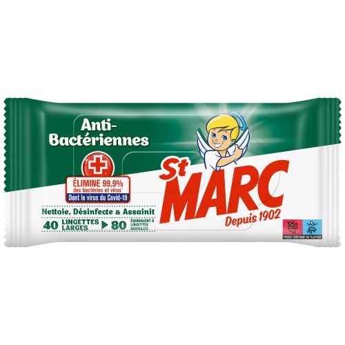 Lingettes Nettoyantes Désinfectantes et Antibactériennes - 40 Lingettes Extra-Larges