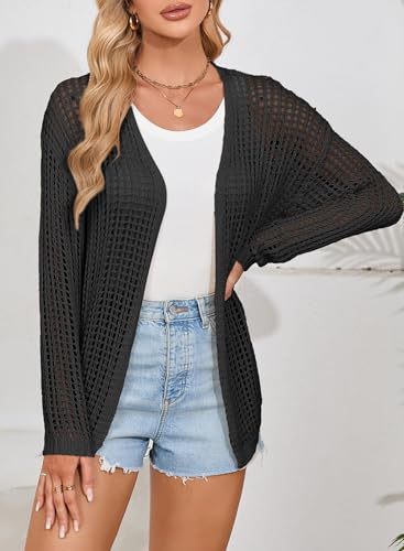 Dokotoo Women’s Crochet Cardigan Sweater Boho Cover-ups Oversized Open Front Tunic Summer Outwear4