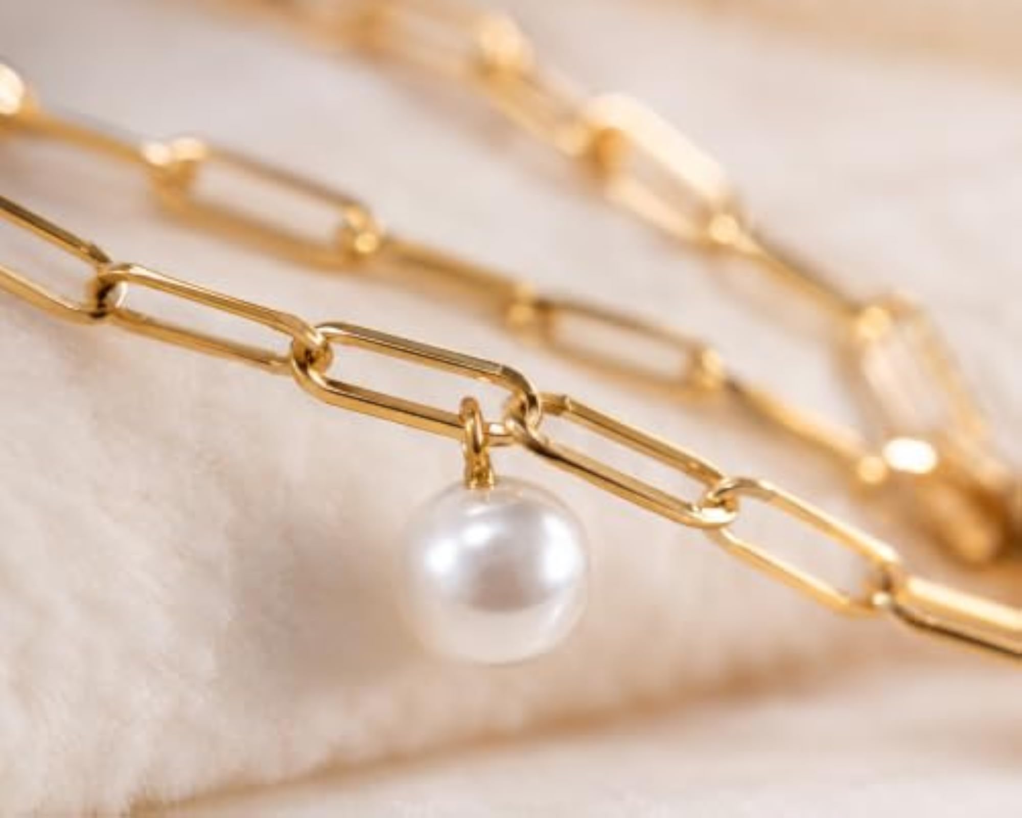 Women's Adjustable White Pearl Anklet, Elegant Beaded Bracelet