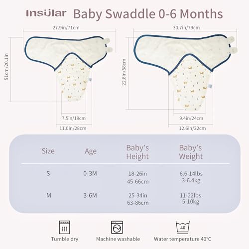 Image of insular Baby Swaddle Wrap, Swaddle Blanket for Newborn and Infant, Adjustable Swaddling Set for Boy and Girl, Soft Cotton Baby Sleep Sack 3 Pack, Car&Dachshund, Small(0-3 Month)