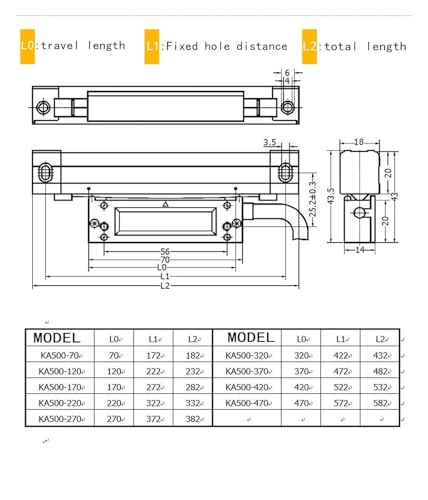 Encoder lineal delgado 470mm para fresado digital miniatura 3