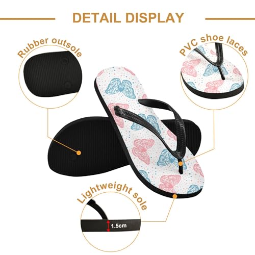 Burbuja Butterflies in Soft Colors Flip Flops for Women Men, Soft Thong Sandals Rubber Slippers for Pool Beach Essentials3