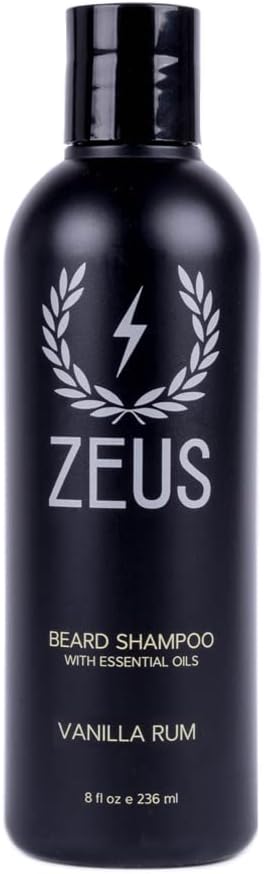 Beard Shampoo, Cleansing & Moisturizing with Green Tea & Natural Ingredients to Soften - 8 oz. (Made in USA) Vanilla Rum