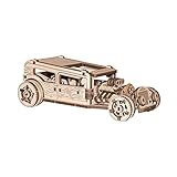 Wooden.City 3D Wooden Puzzle Mechanical Model for Adults and Teens, Hot Rod Car, DIY Kit for...